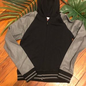 NWT Hooded Varsity Bomber Jacket